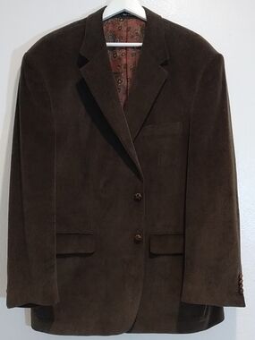 Lauren Ralph Lauren Brown Corduroy Blazer 100% Cotton Paisley Liner